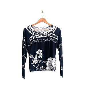 Moeina Collection Sweater Black White Beading Women's S
